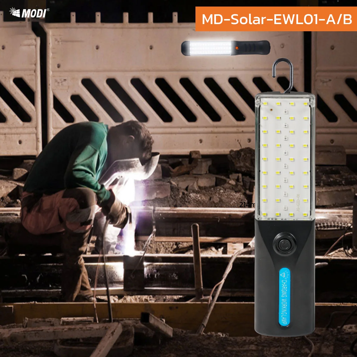 SOLAR LED Torch Work Light Portable Auto Repairing Lamp Rechargeable Camping Lantern Handheld Floodlight With Magnet & Hook