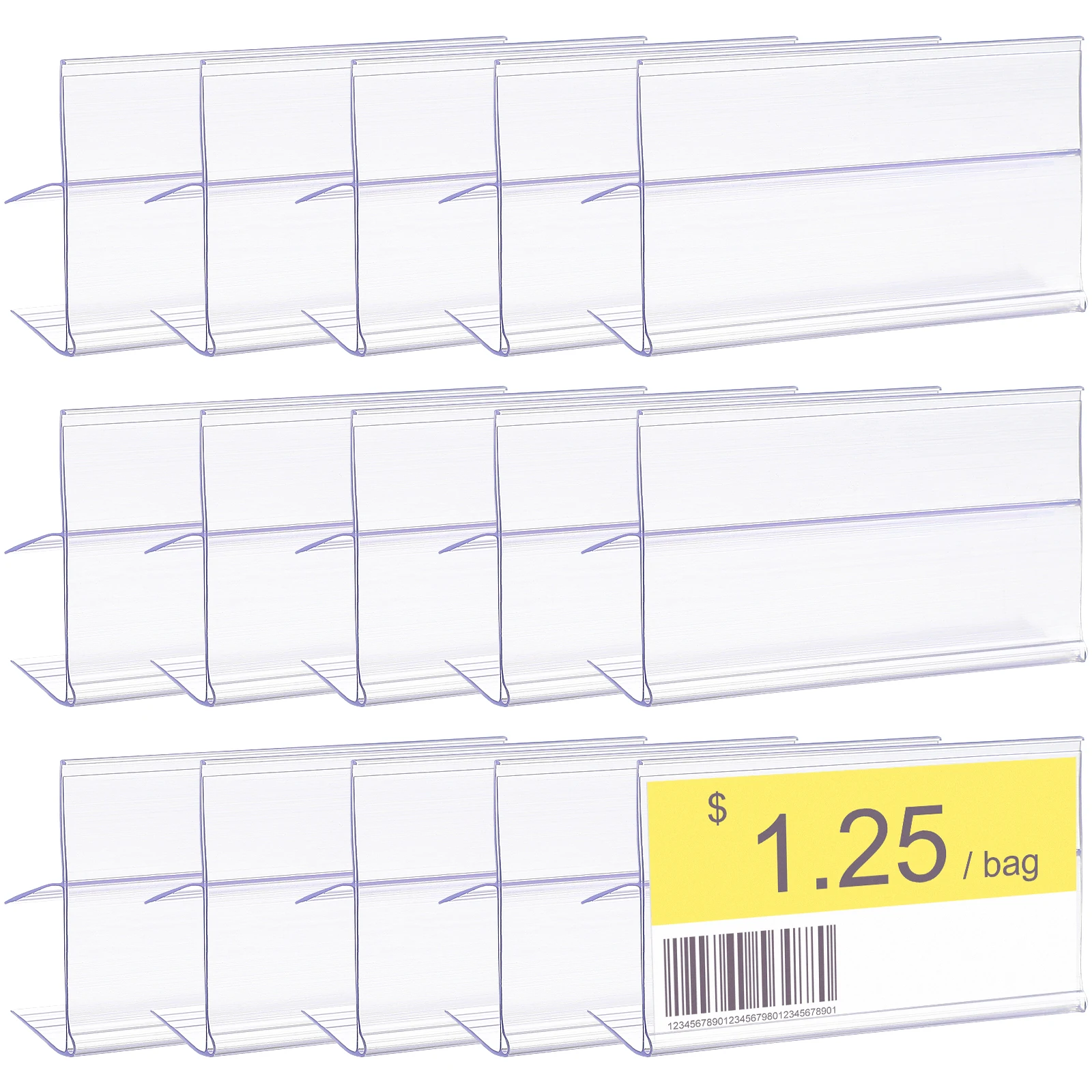 

30pcs Price Tag Holder Clear Label Holders Retail Sign Display Supermarket 8cmx4cm Transparent Durability Shelf Poster Box