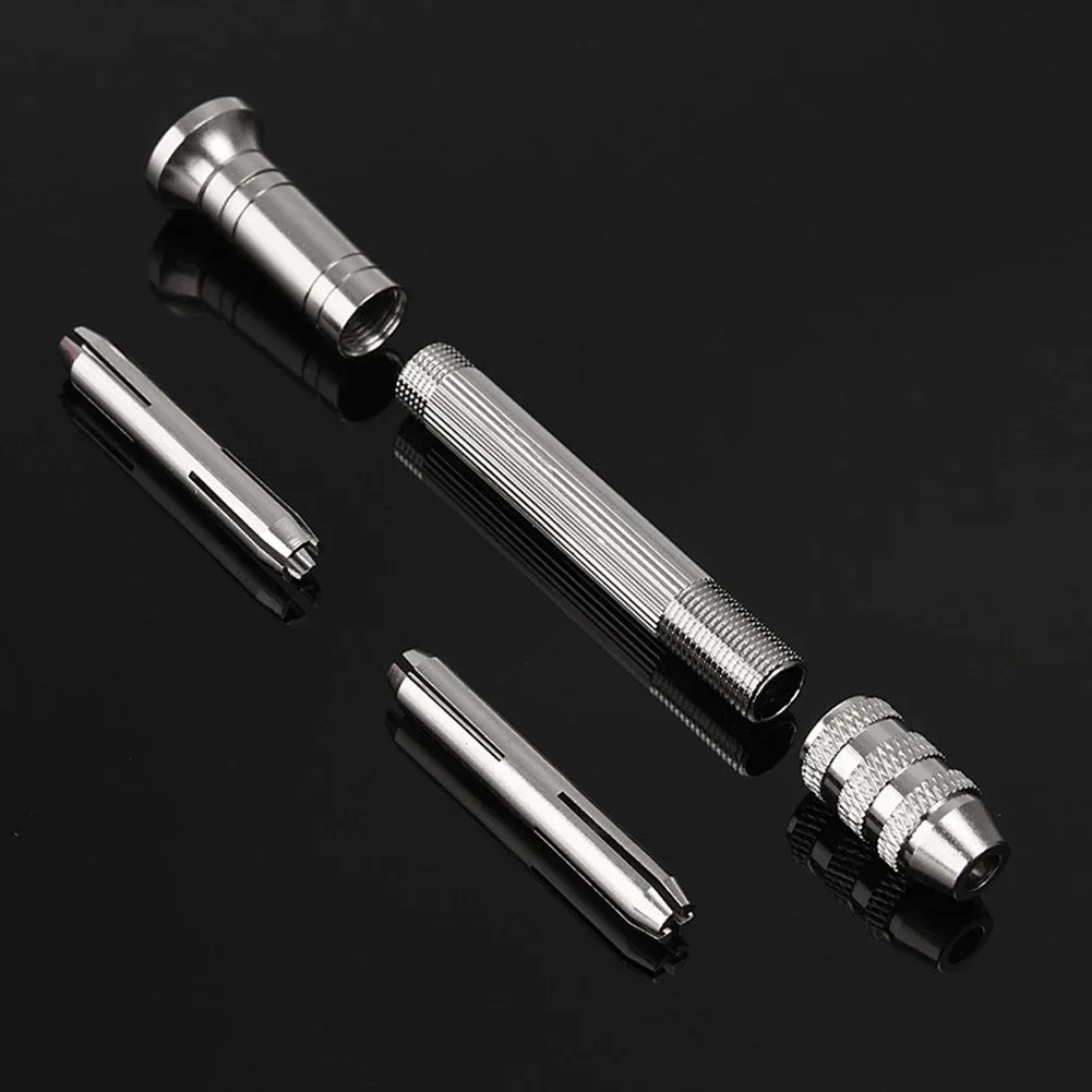 Bor tangan alumunium mikro Mini 0.3-3.2mm, alat pengeboran pertukangan kayu untuk model hobi DIY perhiasan PCB
