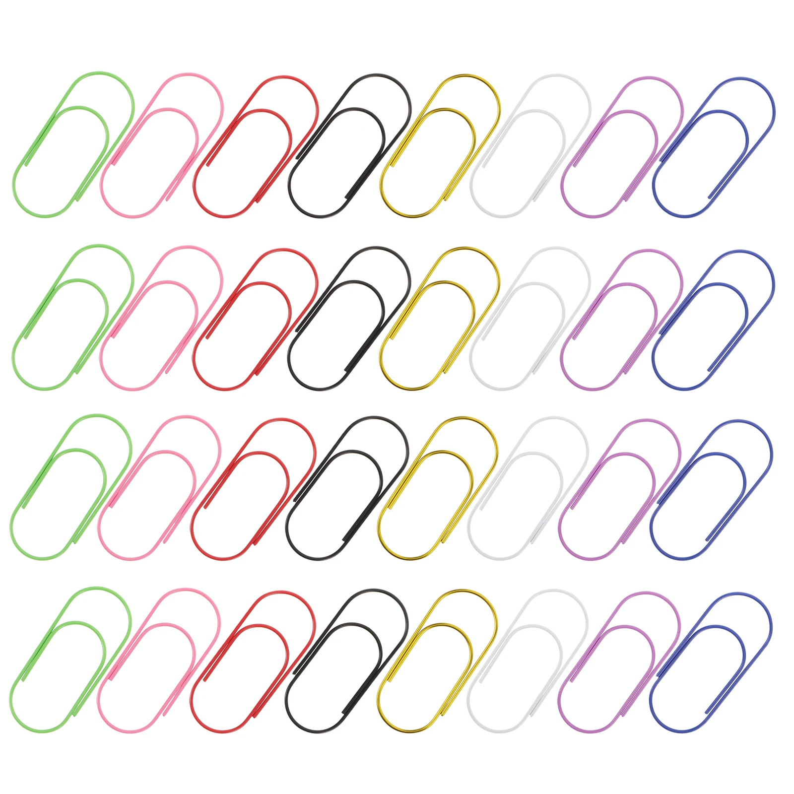 

80Pcs 50Mm Coated Metal Wire Clamps Colorful Jumbo Paper Clips Heavy Duty Binder Clips for File Sorting Colour Paperclips