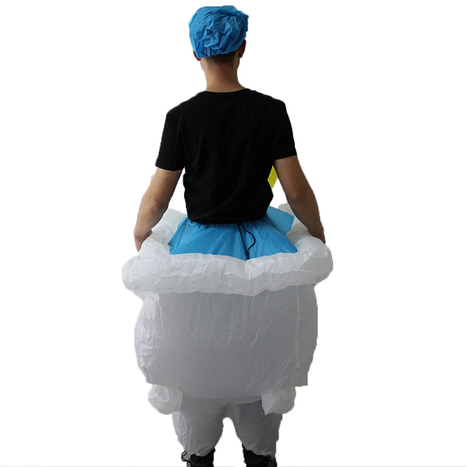 Mascot Cartoon Human Character bathtub Costume inflate bathtub jumpsuit Cosplay Costume for adult funny