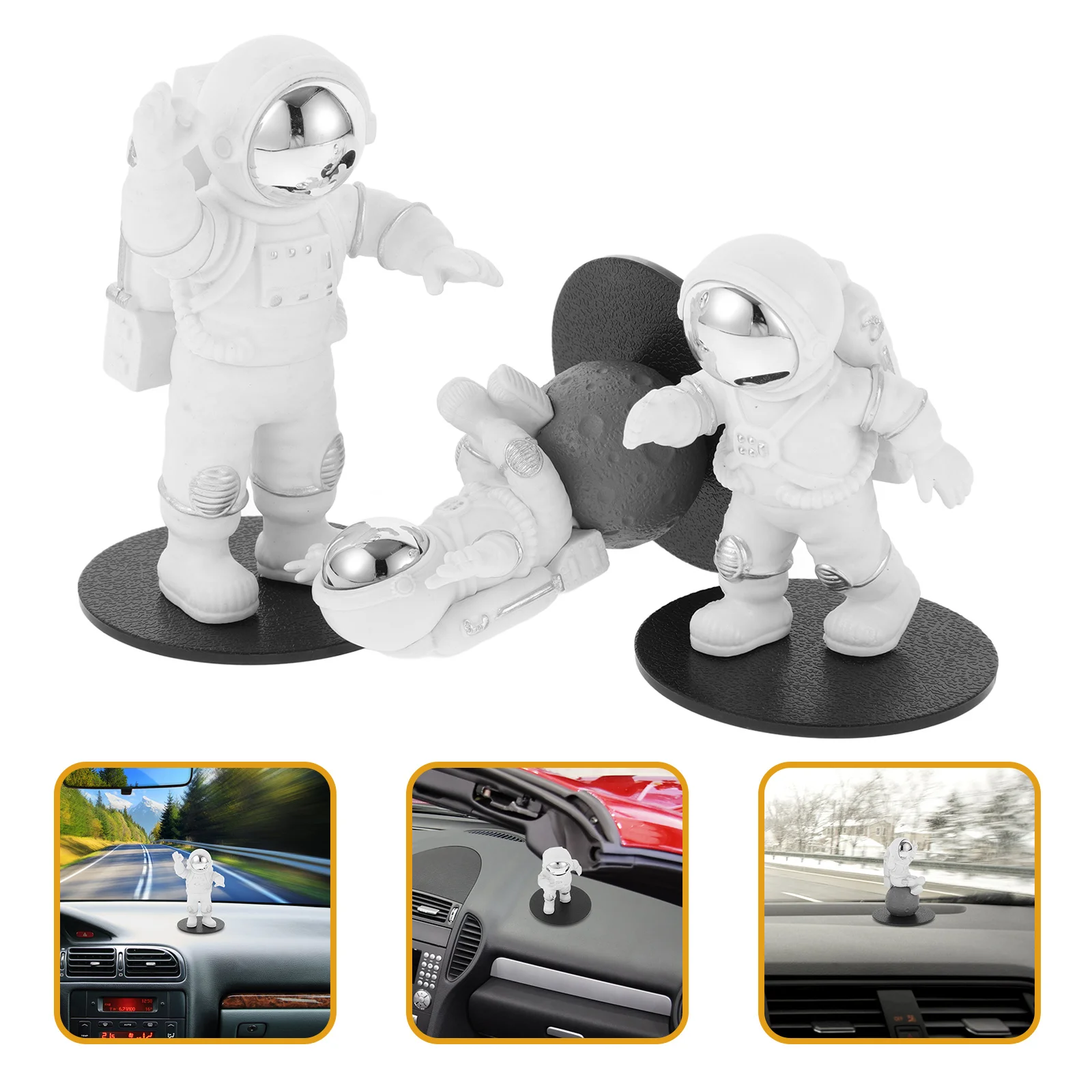 

3Pcs Astronaut Car Interior Decoration Stylish Dashboard Charm Automotive Ornament Space Accessories Astronaut Car Decoration