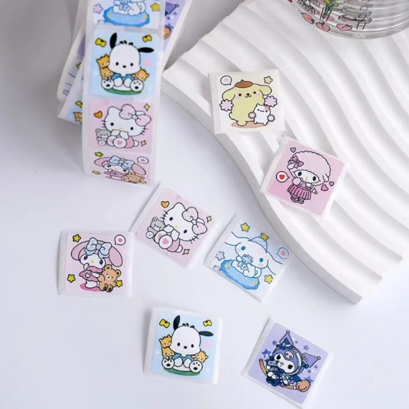 Santio สติกเกอร์ตราประทับรูปกีตาร์ลาย Hello Kitty Kuromi Cinnamoroll 500ชิ้นสติกเกอร์เคสโทรศัพท์มือถือถ้วยน้ำรูปกีต้าร์ขายส่ง