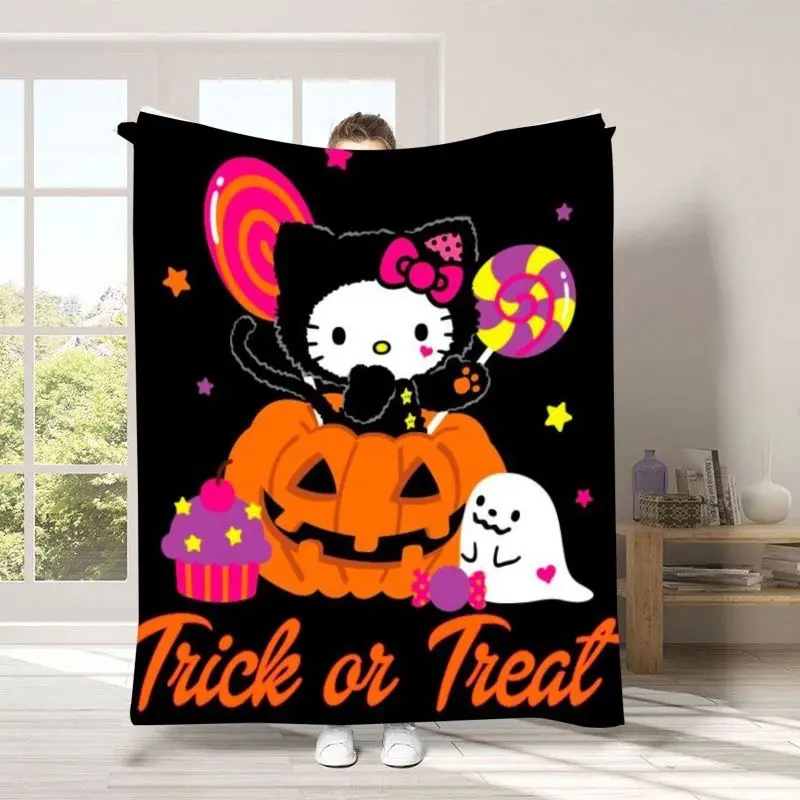sanrio Hello Kitty cute creative anime movie Halloween blanket personalized cartoon kawaii children's thickened nap blanket gift