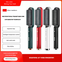 Hair Straightener Curler Brush Men Beard Brush Professional Heated Hair Comb Hair Iron Styling Tool for Women