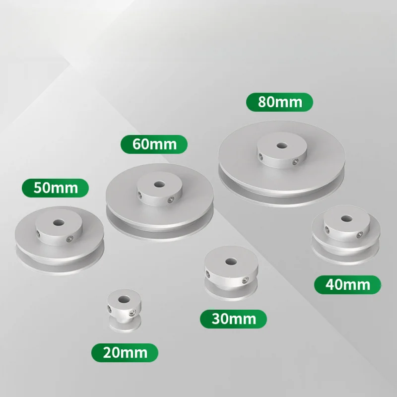 Single Groove V Belt Pulley Aluminum Alloy, Motor Spindle Drive Transmission Pulley for PU Round V-Belt,SL26126