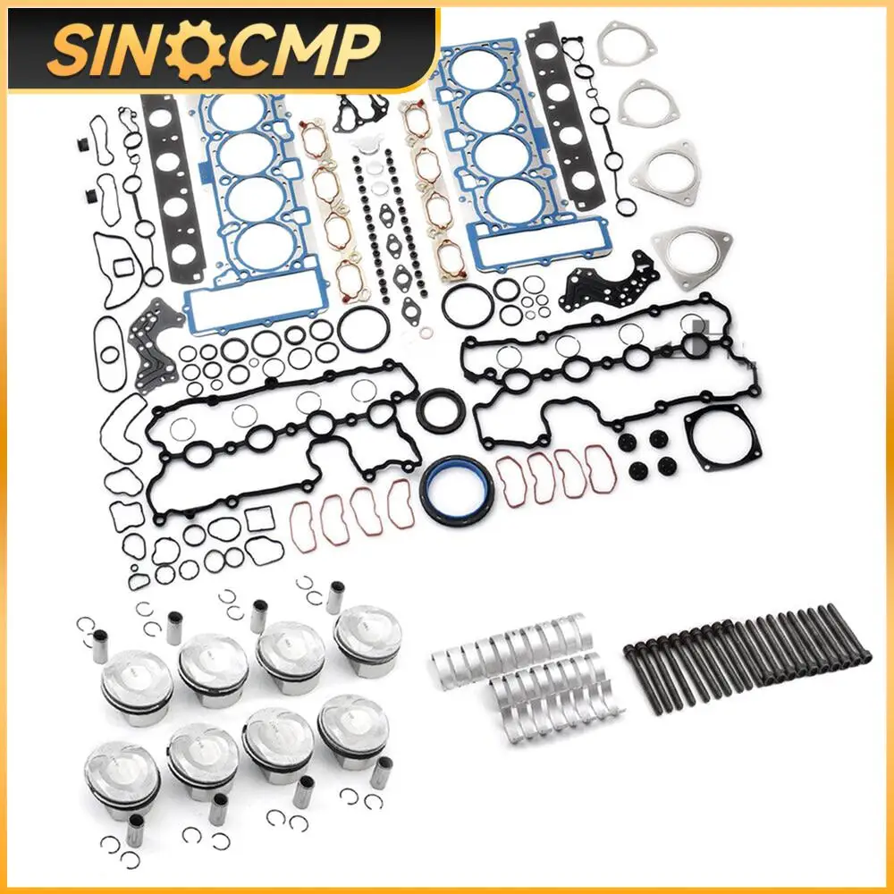 

1 комплект ремонт двигателя поршни Комплект прокладок для VW Touareg Audi Q7 A6 A8 S5 4.2L V8 DOHC 40VBAR BVJ CDRA CGNA