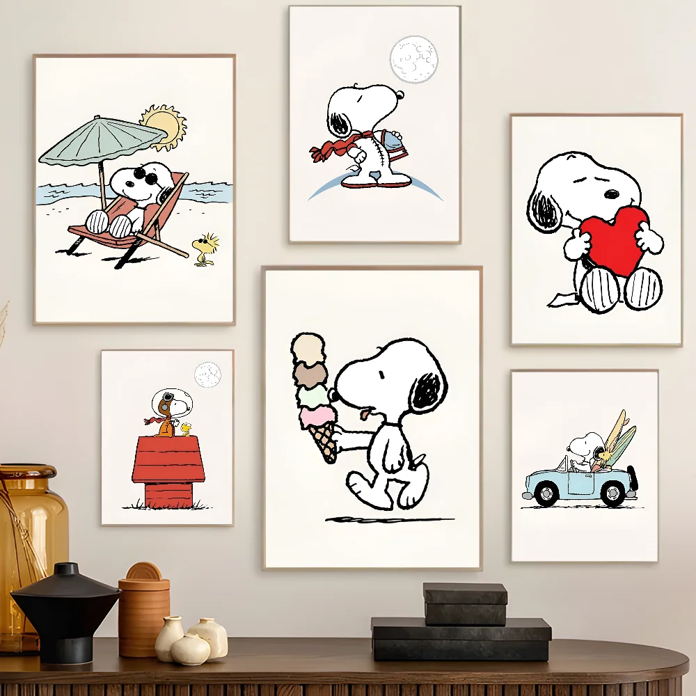 S-Snoopy Cute  DIY Sticky Poster Fancy Wall Sticker for Living Room Bar Decoration Wall Decor