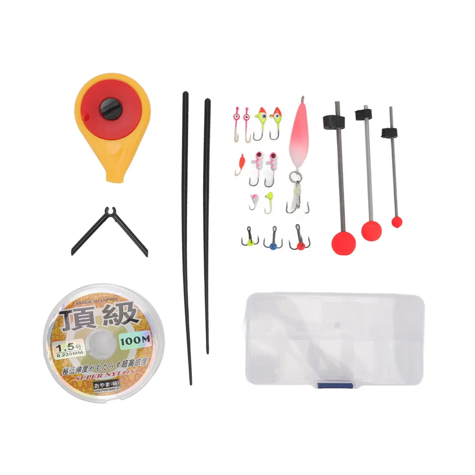 Winter  Fishing Set: Rod, Line & Hook with Durable Grinded Hooks for outdoor Adventures