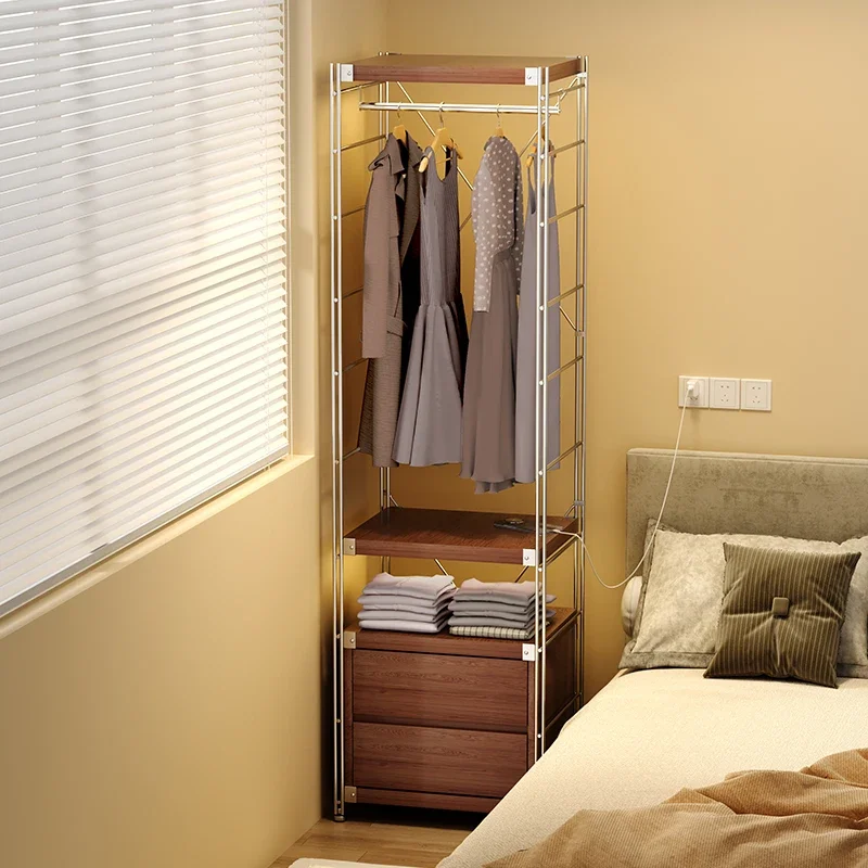 Open Wardrobe 2025 Newly Upgraded Log Wind Shelf Hanger Floor to Floor Bedroom Wardrobe Cloakroom Rack