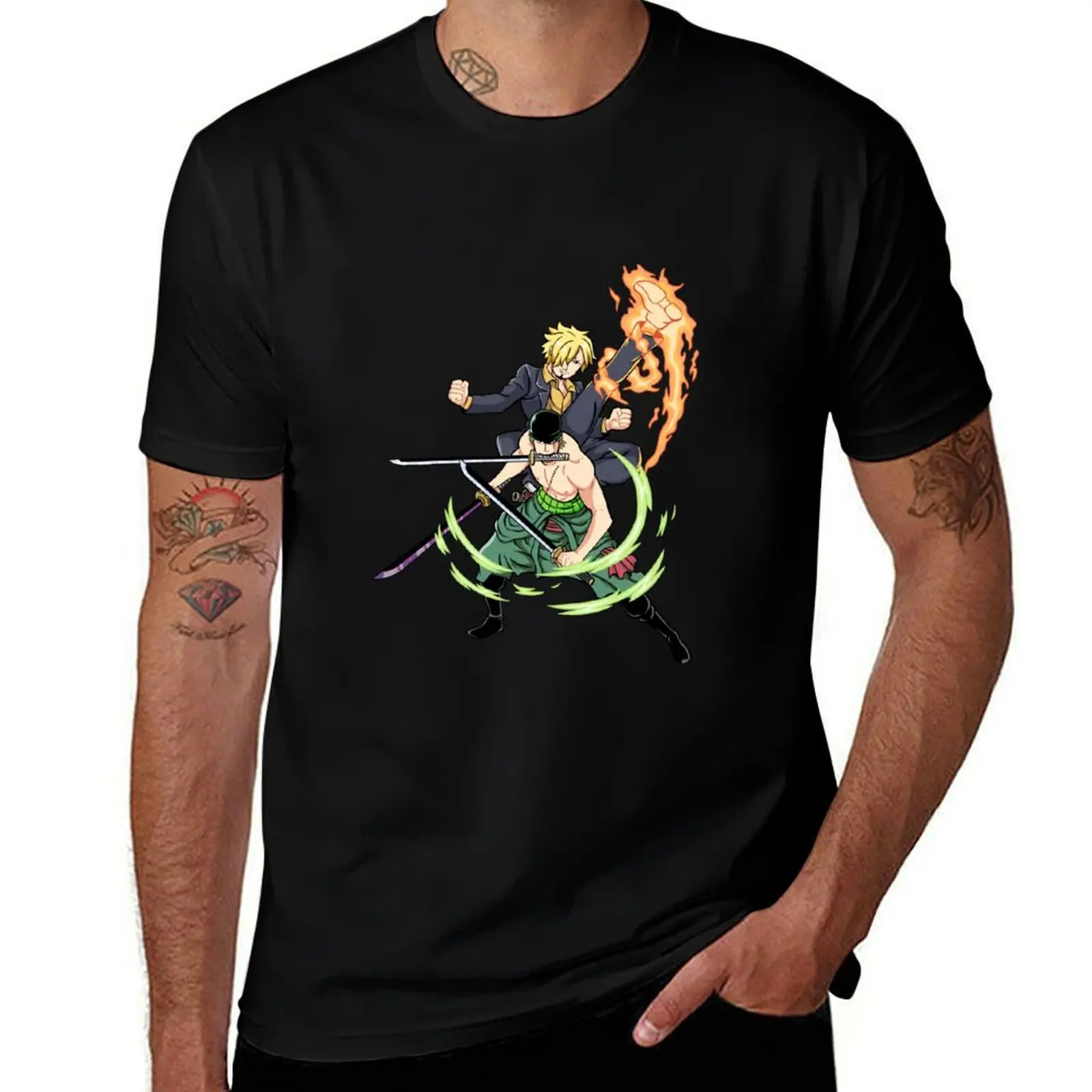 

Zoro and Sanji T-Shirt anime shirt anime figures vintage Funny t-shirt plain white t shirts men