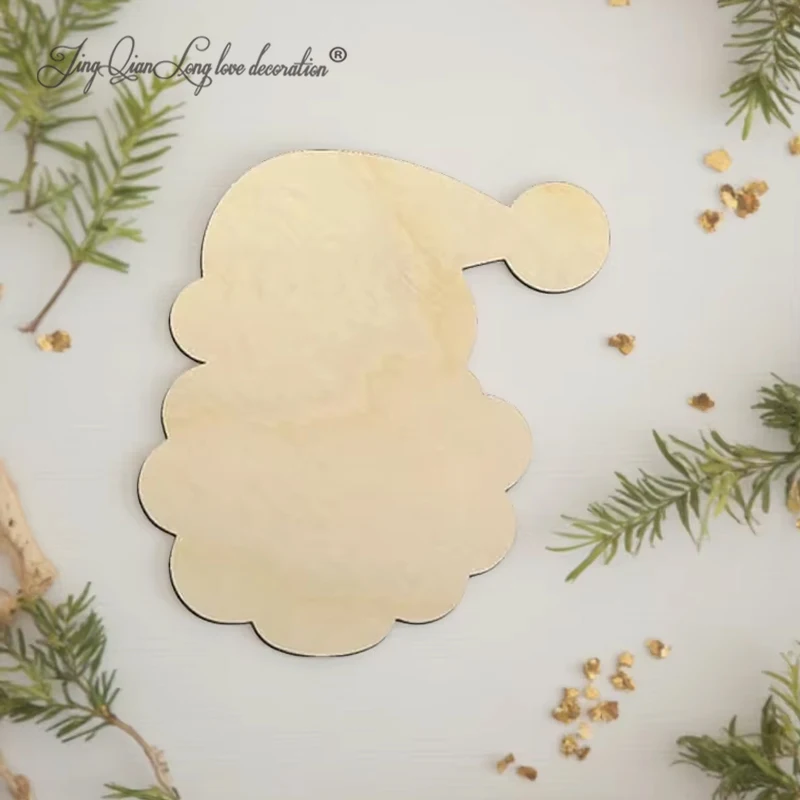 Custom Santa Head - Laser Cut Unfinished Wood Cutout Craft Shapes