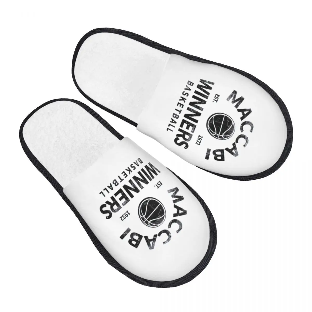 

Israel Maccabi Tel Aviv Bc Women and Men Slipper Fluffy Soft Plush Warm House Shoes Anti-Skid Cozy Plush