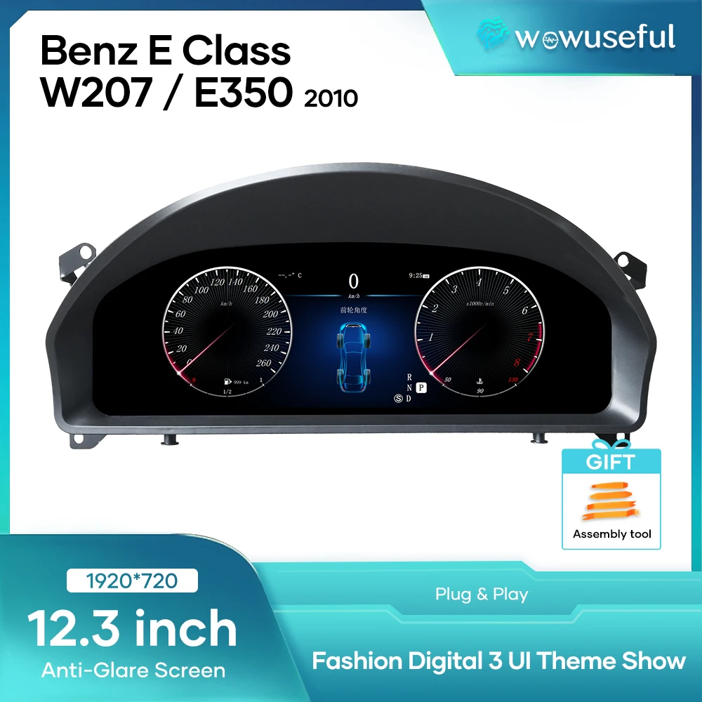 12.3 LCD Digital Dashboard Cluster For Benz E Class W207 E350 2010 Years NTG 4.5 5.0 Auto Instrument Paneel Cockpit Speedme