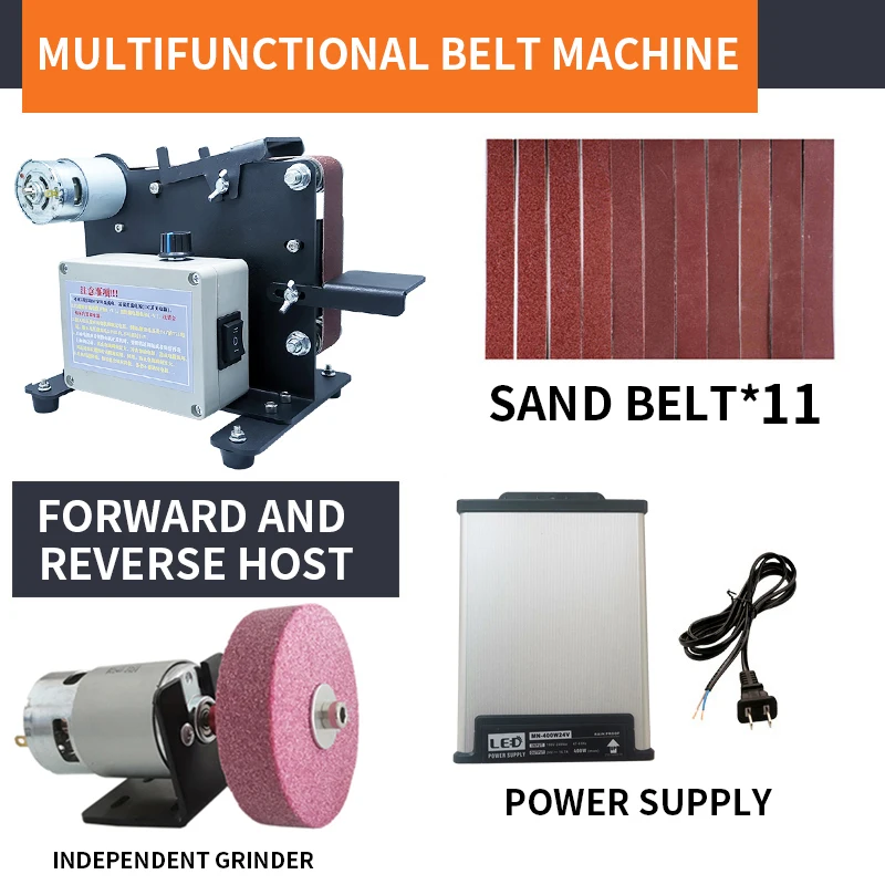 30-795 Small Household Abrasive Belt Machine 180W Polishing Belt Type Grinding Blade Open V Grinding Wheel Mini Knife Sharpener