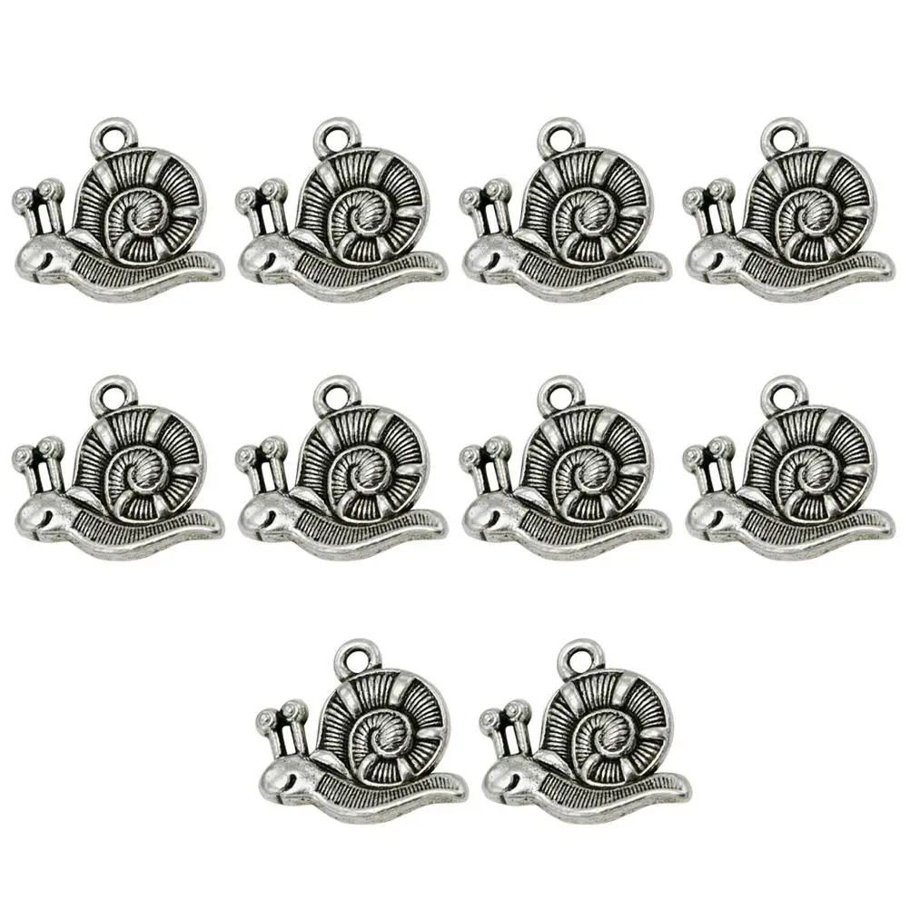 

10pcs Snail Pendants Ancient Silver Color Durable Jewelry Making Accessories Gifts Animal Charm Pendant CharmsDIY