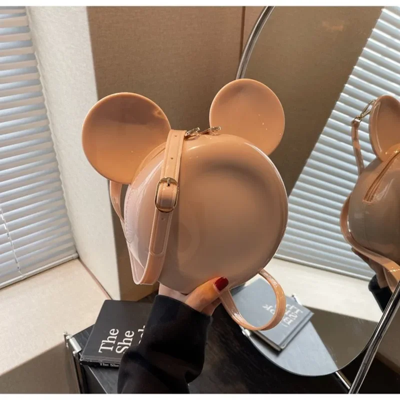 Disney Women's New Cartoon Messenger Bag Fashion Shopping Bag Mickey Mouse Cute Cartoon Round Shoulder Bag