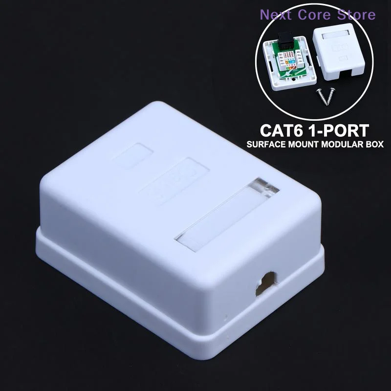 [NC]Cat6 RJ45 Surface Mount Box Non-Shielded Single Port Surface Mount Box RJ45-8P8C ABS Single Port Mount Box Network[NC]