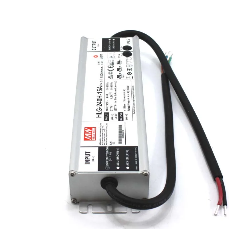 Meanwell serie di fascia alta HLG-240H-24A 240w 24v meanwell led driver con 7 anni di garanzia