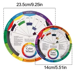 1Pcs 12 Color Paper Card Tattoo Color Wheel Circle Chromatic Eyebrow Tattoos Design Nails Professional Pigment Makeup Supplies