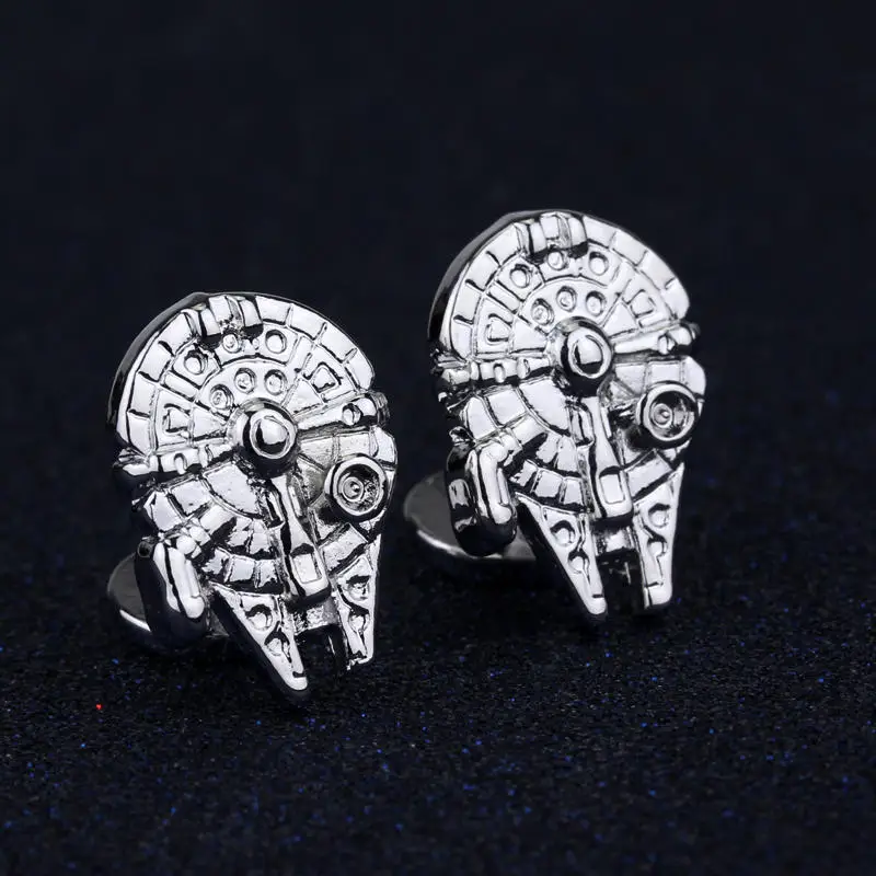 Classic Sci-fi Movie Star Wars Cufflinks Spacecraft Millennium Falcon Metal Cuff Links Men Wedding Accessories Business Jewelry