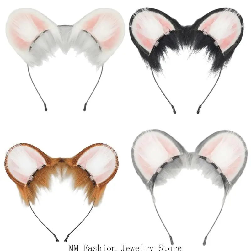 

D0UB Плюшевые уши мыши для костюмов для костюмов Хэллоуин Фестивали регулируют волосы