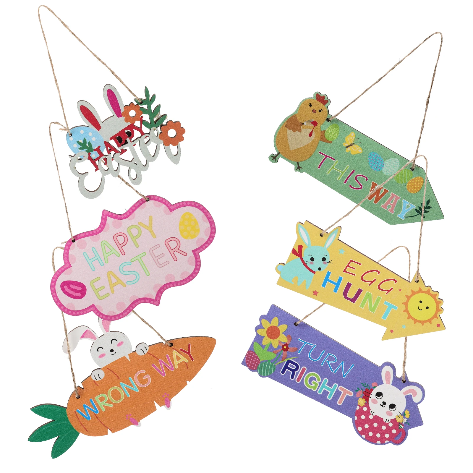 

6 pcs Easter Door Sign Hanging naments Decorations for Wall Festival Style Pendant Indoor Easter Door Decor Outdoor
