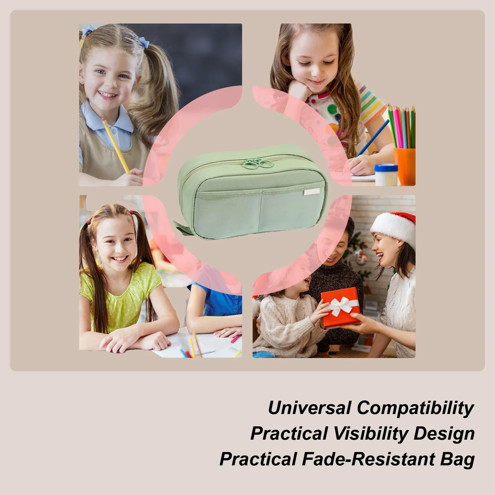 

Portable Pencil Case Portable Large Capacity Cute Waterproof Pen Organizer With Handle Zipper Pencil Storage Case For Students