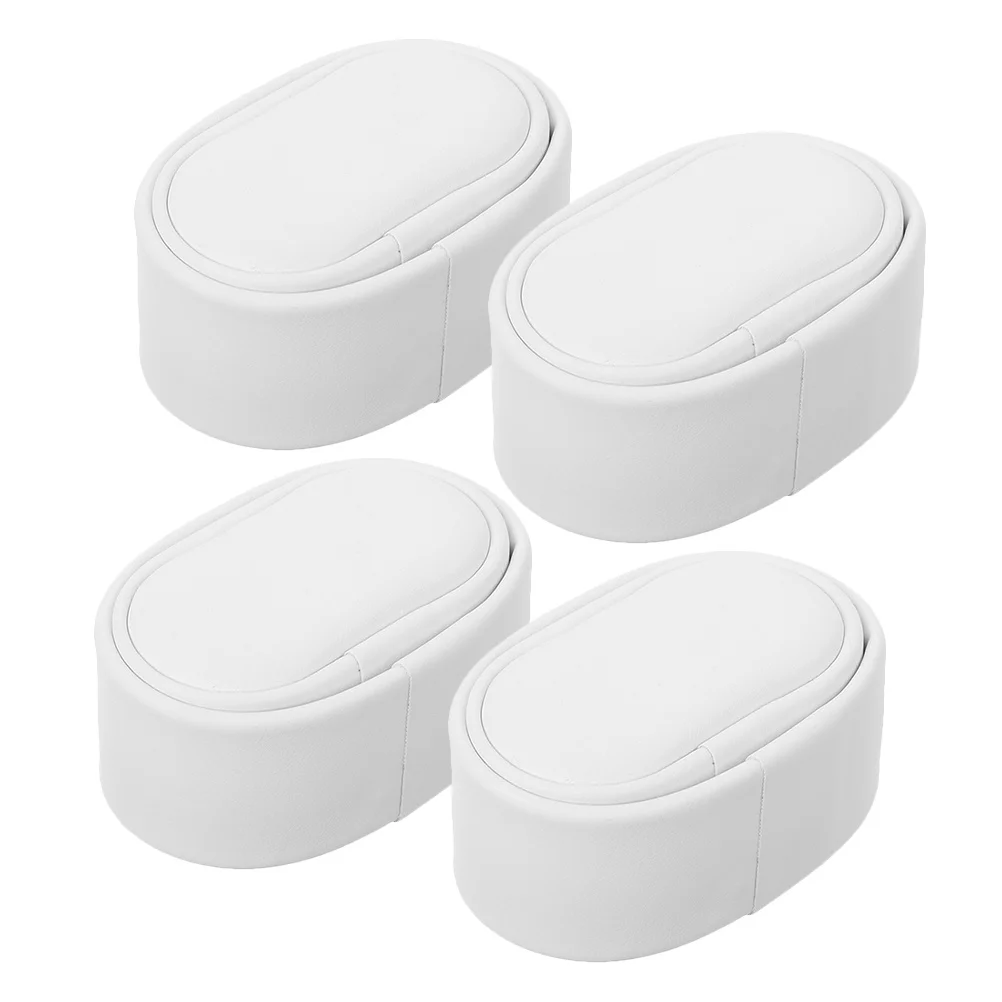 4Pcs 시계 베개 쿠션 부드러운 PU 스폰지 삽입 시계 와인더 보관 상자 디스플레이 케이스 팔찌 홀더 화이트