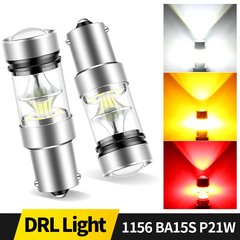 2PCS 1156, BA15S, P21W High Power weiß LED Auto Birne Bremse Reverse Tagfahrlicht Signal Licht nebel licht 12V Auto Zubehör