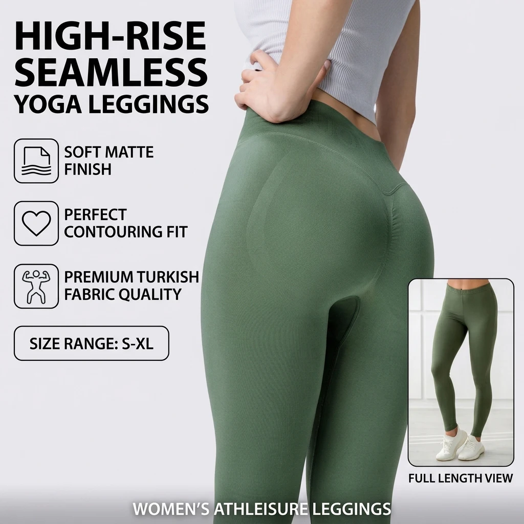 Women's High Waist Yoga Pants - Tummy Control, Soft Compression, Opaque & Squat-Proof for Gym & Daily Wear