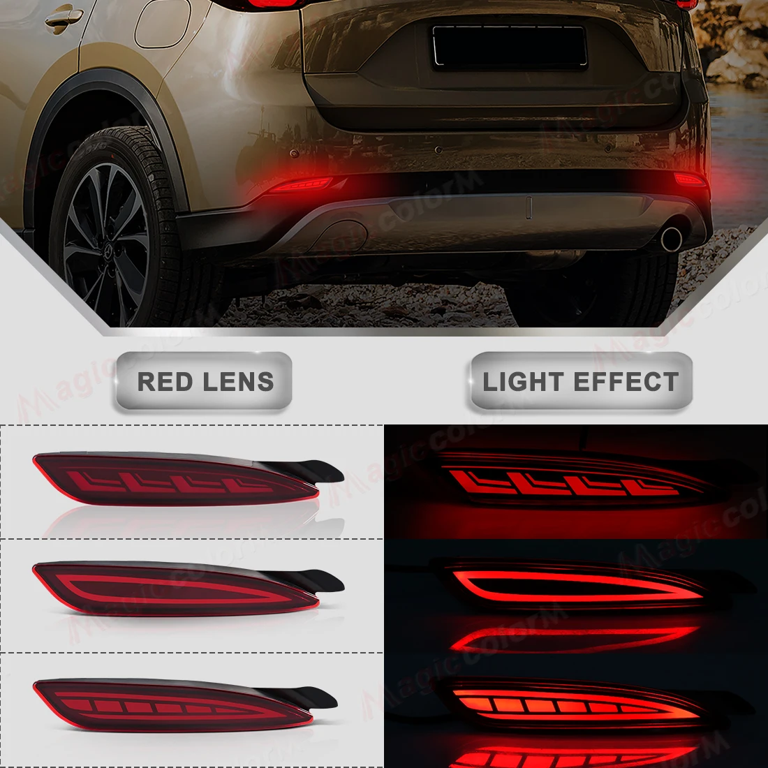 1 Set Car LED Rear Bumper Light For Mazda CX5 CX-5 2022 2023 Dynamic Turn Signal Lamp Brake Reflector Warning Lamp Driving Light