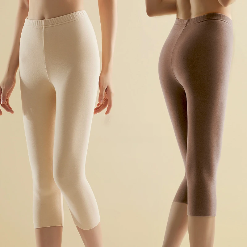 

Women Autumn Cropped Warm Pants Thick Velvet Pantyhose High Waist Leggings Slim Fit Tights Thermal Warm Cropped Pants