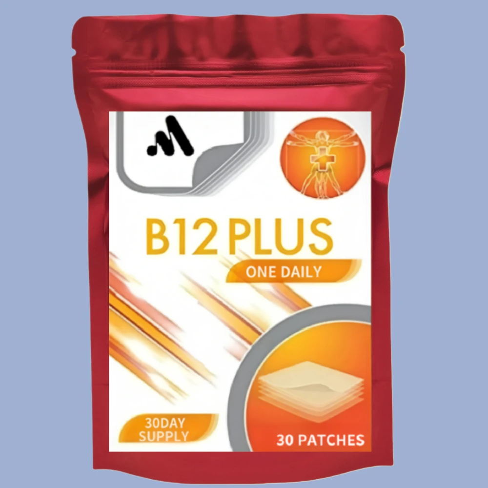 30 Patches B12 Energy Plus Transdermal Patches Daily B12 Patches, Self-adhesive Natural Blend Patches