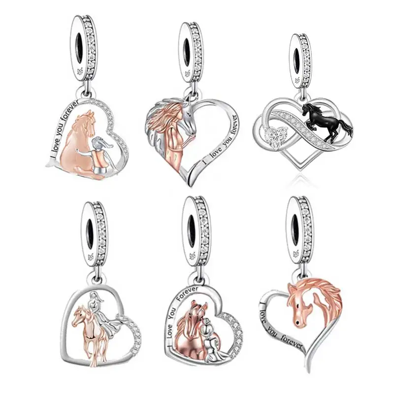 Fit Original Brand Charm Bracelet 925 Sterling Silver My Friend Little White Horse Bead For Making Women Berloque 2023