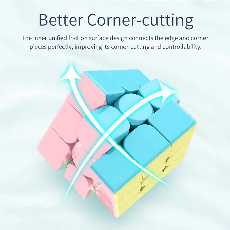 Magic Cube Macaron Series Puzzle Stickerless Pyramid Speed Cube Kid'S Fidget Toys Logical Game Educational Toy Gift For Children