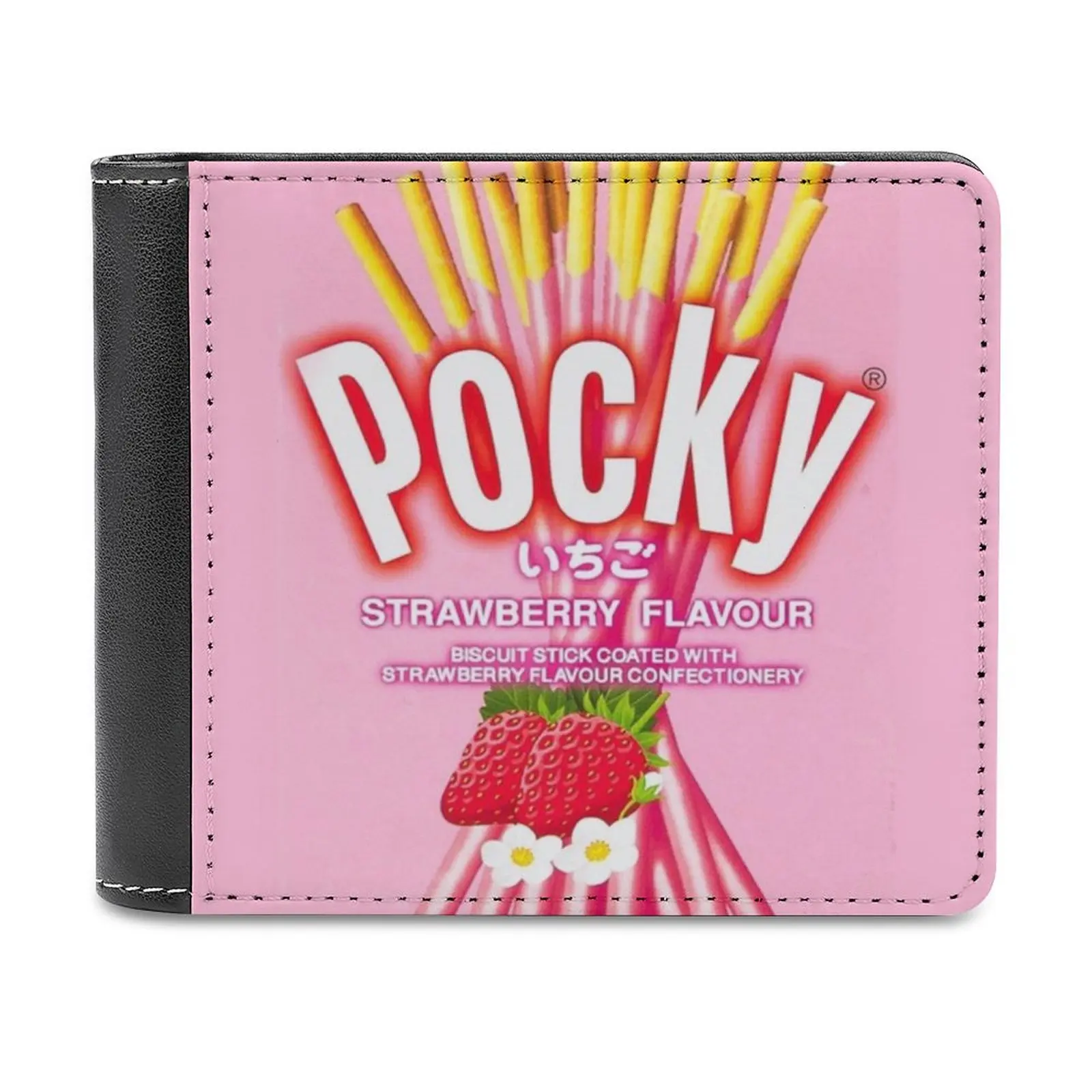 Pocky Strawberry Flavour Soft Men Wallets New Purse Credit Card Holders For Male Purses Men Wallet Strawberry Pocky Cute Kawaii