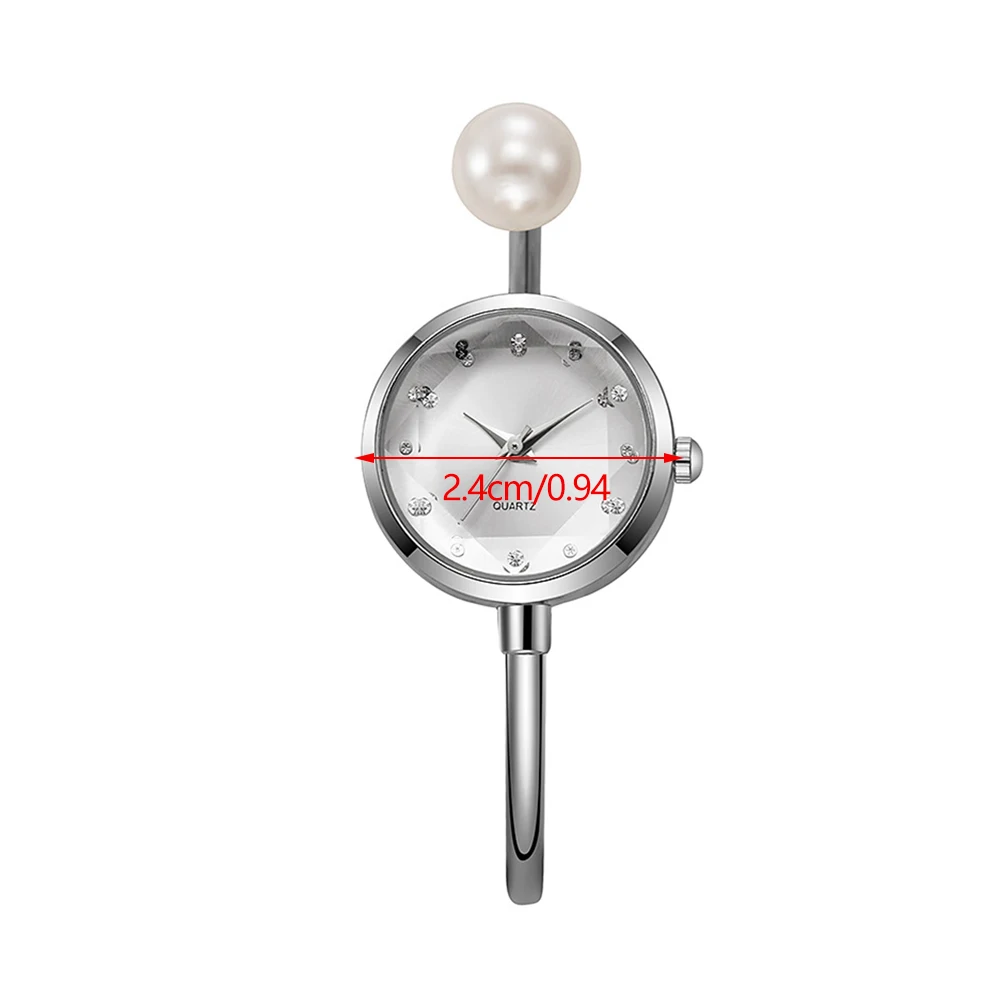 完璧なギフト、ファッショナブルなパールブレスレットウォッチ、レディースダイヤモンド装飾ライトラグジュアリーハイエンドウォッチアクセサリー