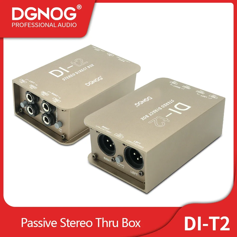 DI-t2 Stereo Professional Direct Box, Passive Impedance Transformer For Instruments Such As Keyboards And Drum Machines On Stage