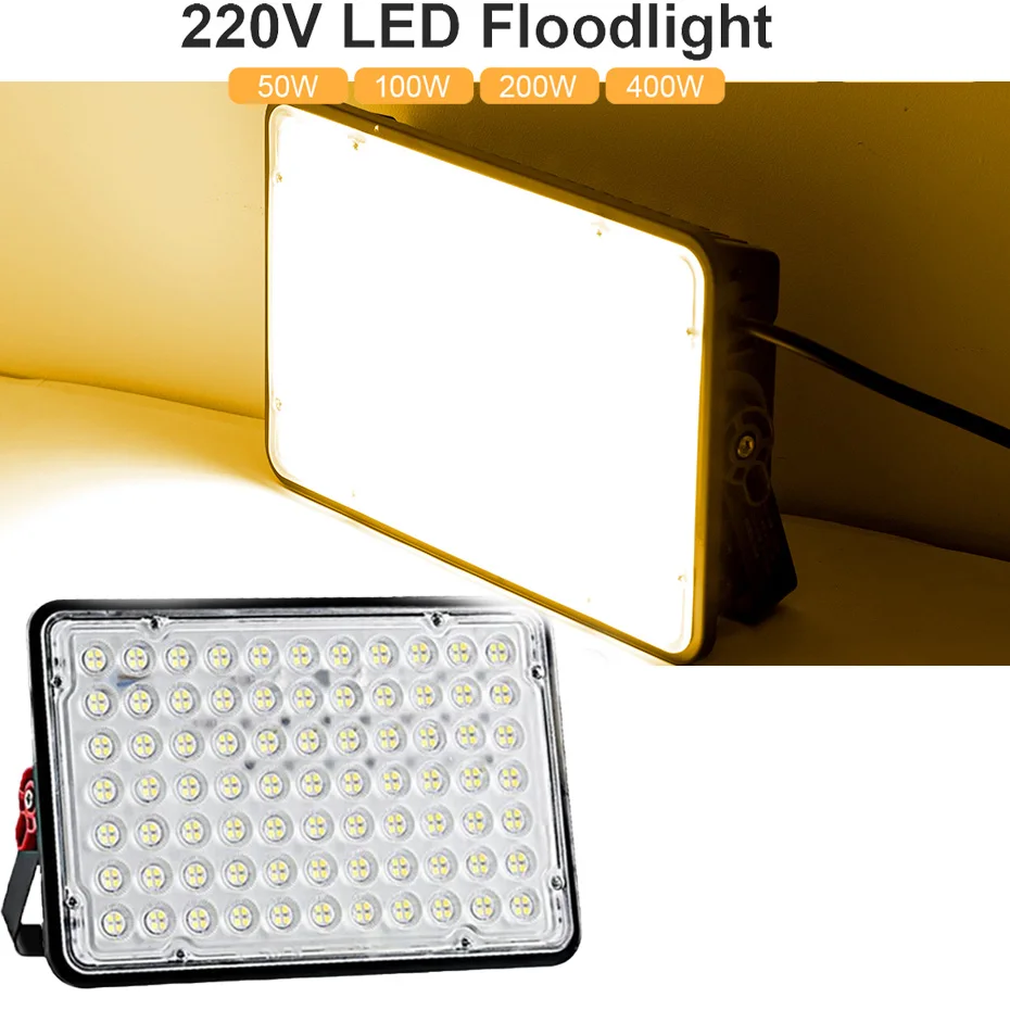 

AC220V Прожектор IP66 Водонепроницаемый светодиодный отражатель Прожектор 2835 Проекторы Настенный светильник 400 Вт 200 Вт 100 Вт 50 Вт Наружное садовое освещение