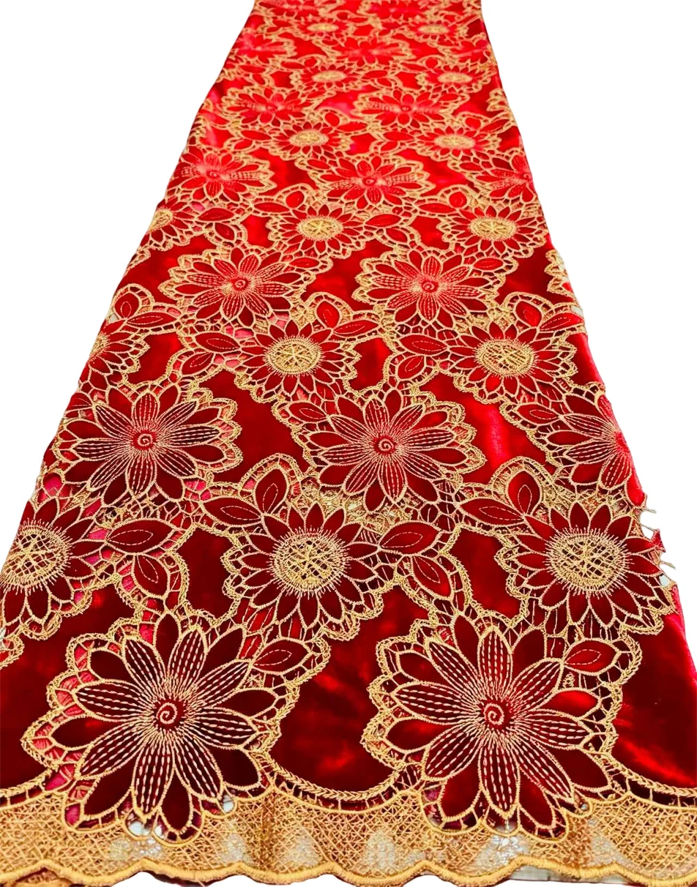 2026 Hot High Quality African Velvet Guipure Lace Fabric Groom Nigeria Flocking Wedding Lace Women Dresses Material For Sewing