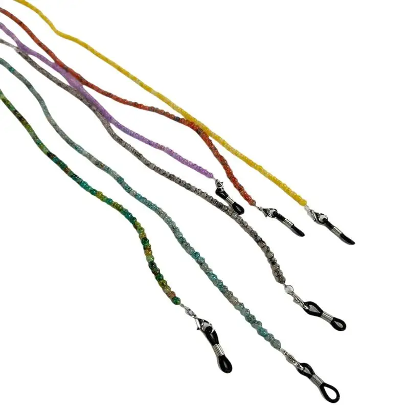 Leichte, farbige Brillenkette aus Glas, Vintage-Design, handgefertigte Perlen, Brillenband zum Aufhängen, verstellbar, verhindert das Verlieren der Brille, Maskenkette für Damen und Herren. – Detail 4