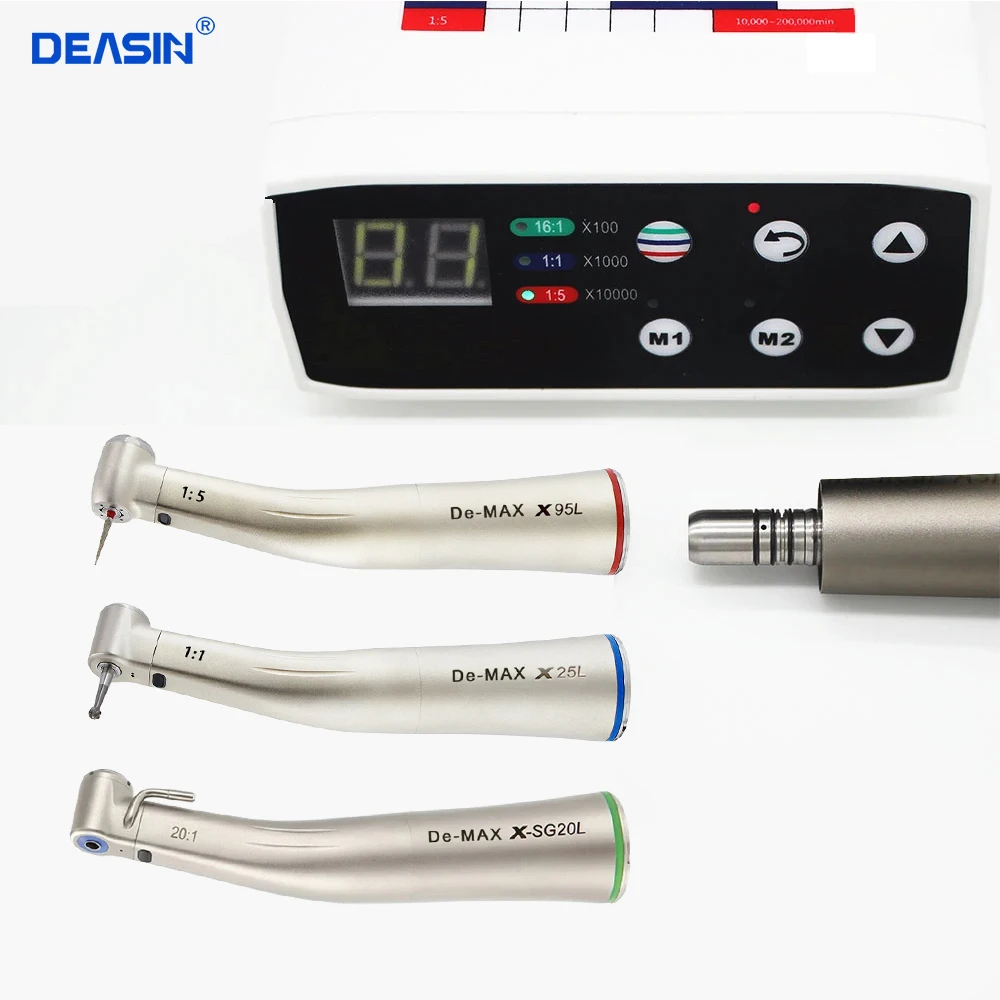 dental equipment dental micro motor kit contra angle 20:1 hand piece low speed 1:5 and 1:1 quick change handpiece