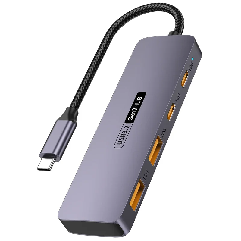 Alta Velocidade USB Hub Extensão Splitter, 10Gbps, USB 3.2 Gen2, Acessórios para Notebook para PC, Xiaomi, Macbook Pro Air, iPhone 15