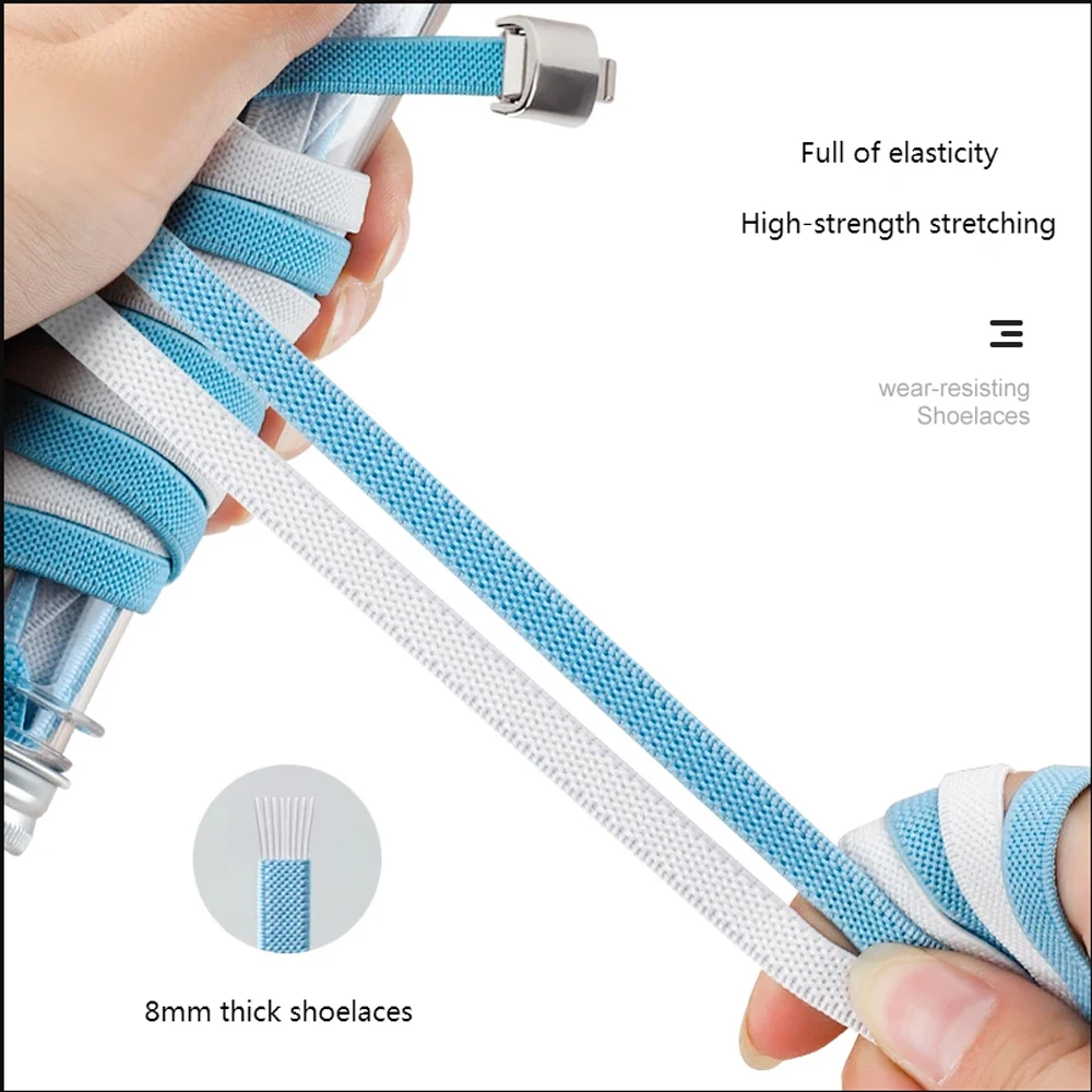 Elastic Shoe Laces for Sneakers Kids Adult Press Lock Shoelaces Without Ties Sports Shoes Shoelace for Women Men Shoestrings