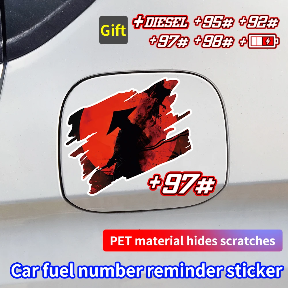 

Samurai JDM Car Fuel Tank Cap Stickers Car Personality Side Window Glass Decor Sticker Auto Fuel Number Sticker Accessories
