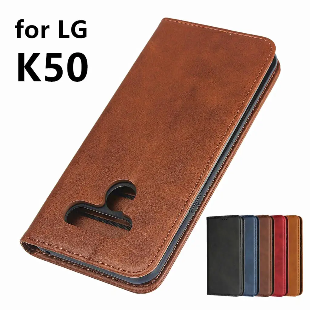 

Leather case For LG K50 Flip case card holder Holster Magnetic attraction Cover Case Wallet Case