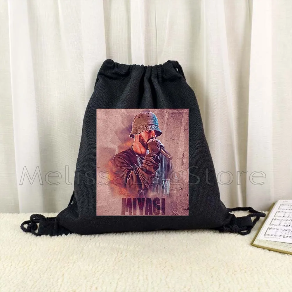 Hajime Miyagi Andy Panda Great Rap Artist Drawstring Bags Soccer Backpack Gym Sackpack Gifts String Bag for Hiking Sports Yoga