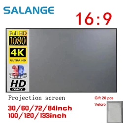 Salange Curtain Anti-Light Projector Screen 16:9 ,100 120 inch Portable Reflective Fabric Cloth 3D HD for Home Outdoor Office