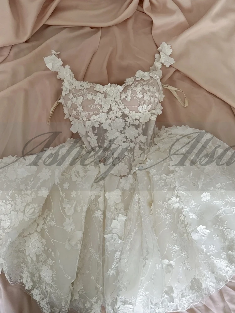 A2446 Vestidos cortos elegantes para graduación, vestido de fiesta con corsé Floral y tirantes finos, Mini vestido de fiesta de cóctel, boda de graduación personalizada